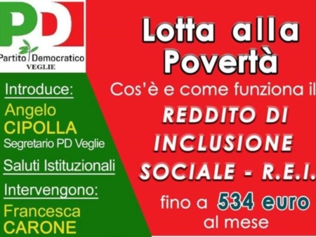 Un incontro del Pd sul reddito d'inclusione